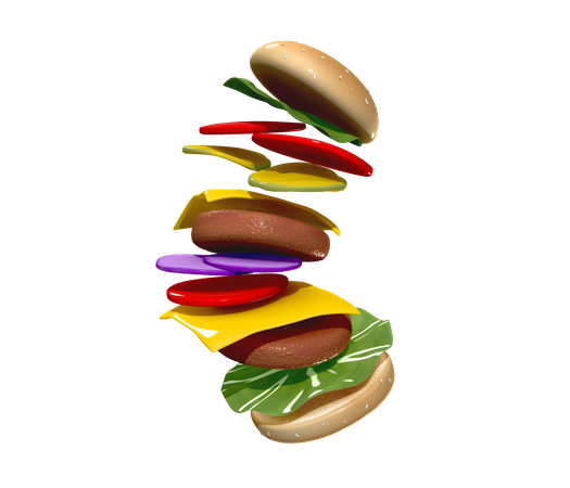 Hamburguesa  3D Illustration