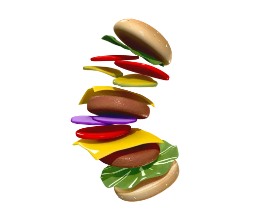 Hamburguesa  3D Illustration