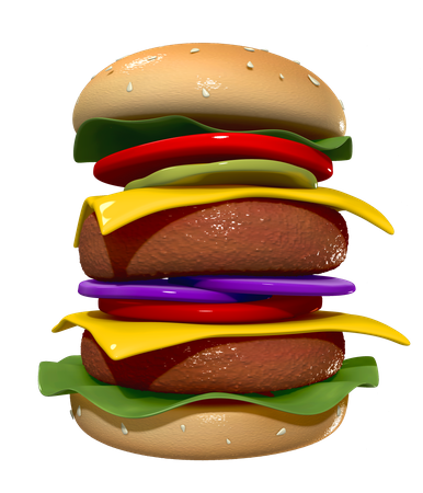 Hamburguesa  3D Illustration