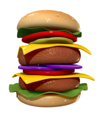 Hamburguesa  3D Illustration