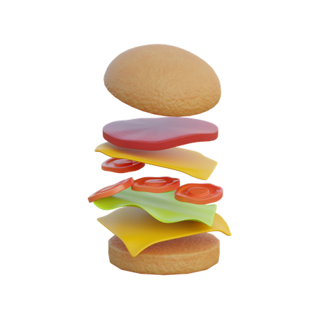 Hamburguesa  3D Illustration