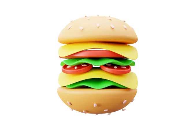 Hamburguesa  3D Icon