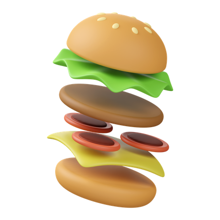 Hamburguesa  3D Icon