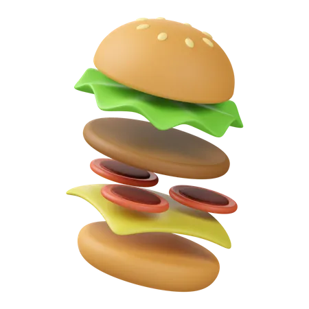 Hamburguesa  3D Icon