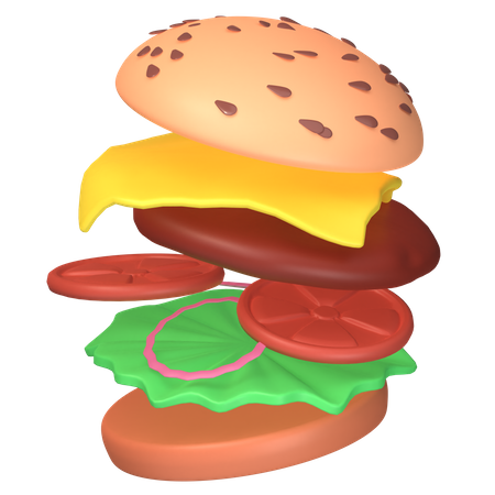 Hamburguesa  3D Icon