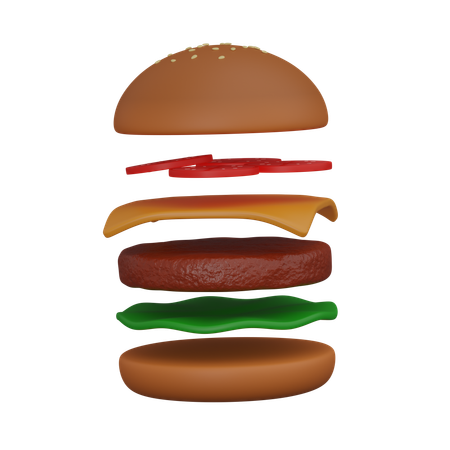 Hamburguesa en capas  3D Icon