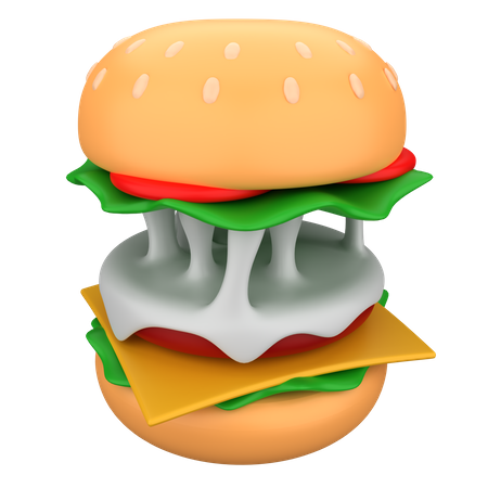 Hamburguesa con queso  3D Illustration