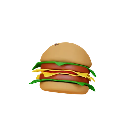 Hamburguesa con queso  3D Illustration