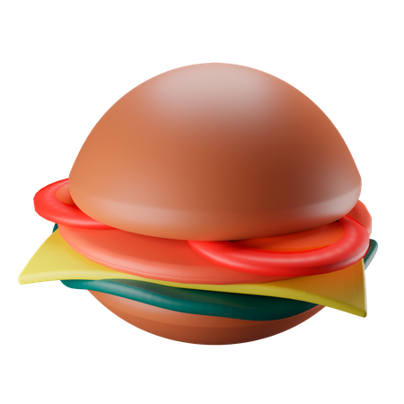 Hamburguesa con queso  3D Illustration