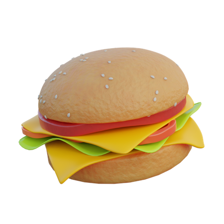 Hamburguesa con queso  3D Illustration