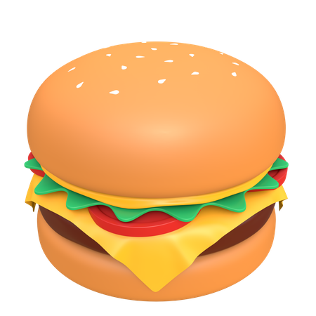 Hamburguesa con queso  3D Illustration