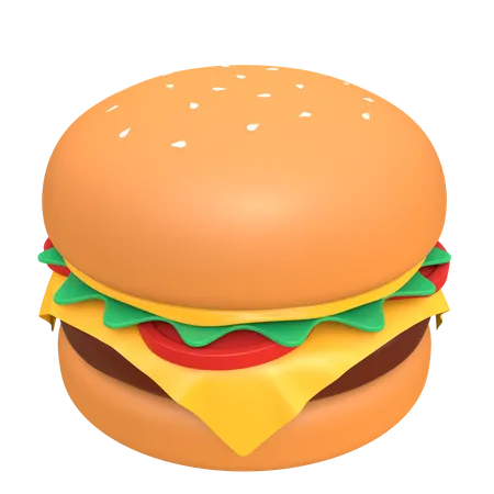 Hamburguesa con queso  3D Illustration