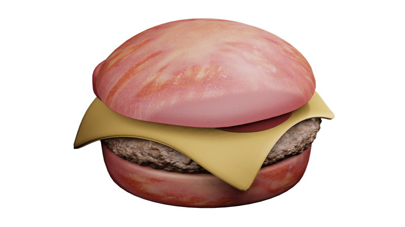 Hamburguesa con loncha de queso  3D Icon