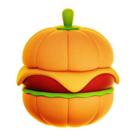 Hamburguesa de calabaza  3D Icon