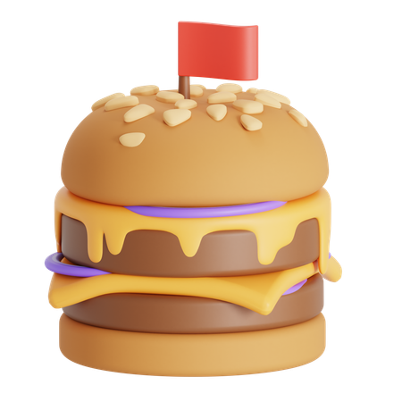 Doble hamburguesa de queso  3D Icon