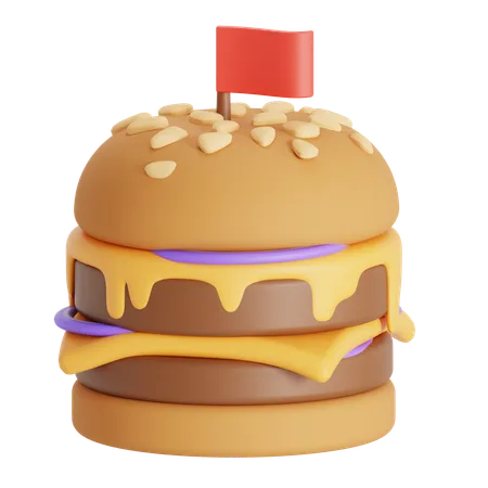 Doble hamburguesa de queso  3D Icon