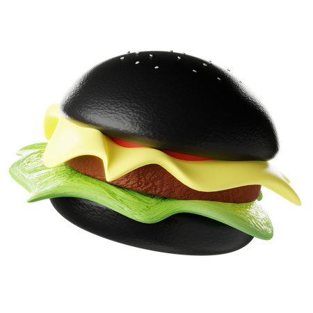 Hamburguesa negra  3D Icon