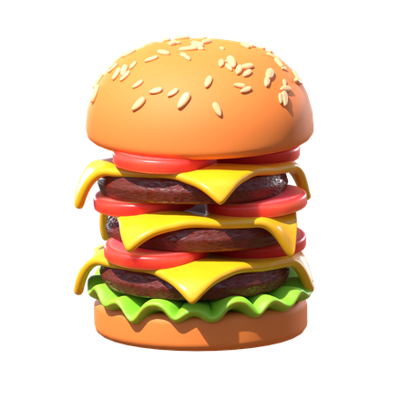 Hamburguesa de tres capas  3D Icon