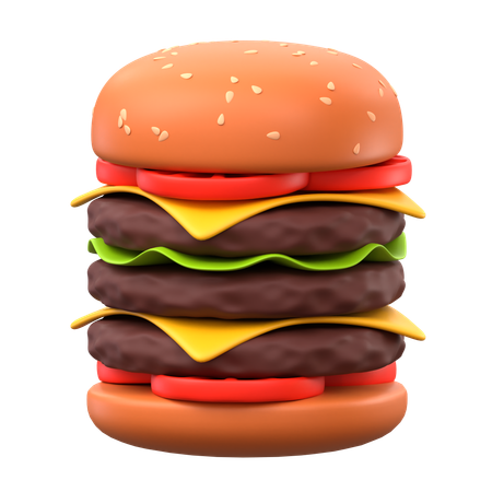 Hamburguesa triple  3D Icon