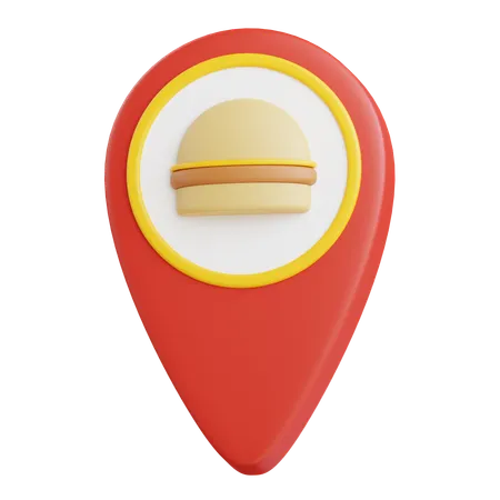 Pin de ubicación de hamburguesa  3D Icon