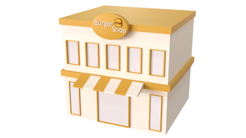 Tienda de hamburguesas  3D Icon