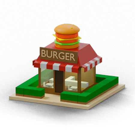 Tienda de hamburguesas  3D Icon