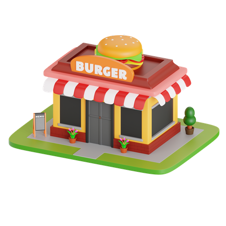 Tienda de hamburguesas  3D Icon