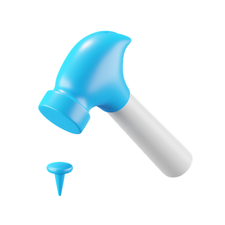 Hammer And Nail  3D Icon