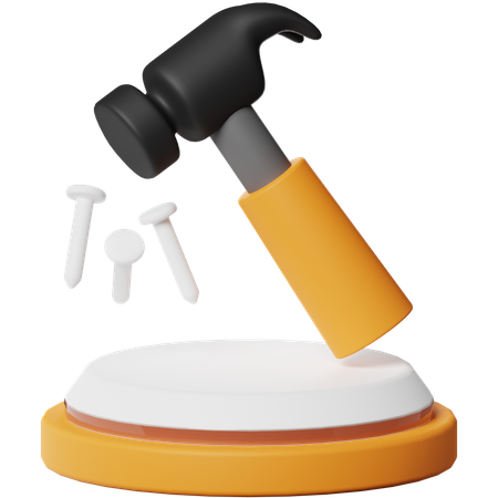 Hammer And Nails  3D Icon