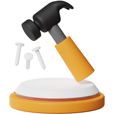 Hammer And Nails  3D Icon