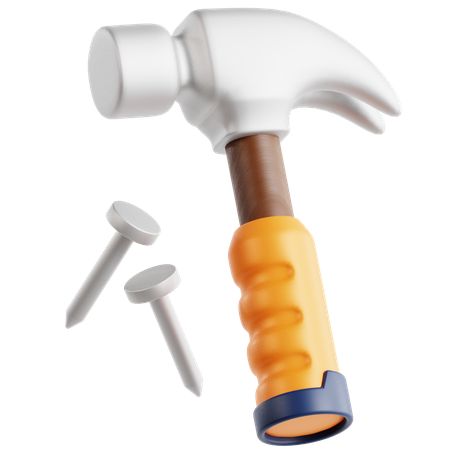 Hammer and Nails  3D Icon
