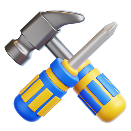 Hammer and Screw  3D Icon