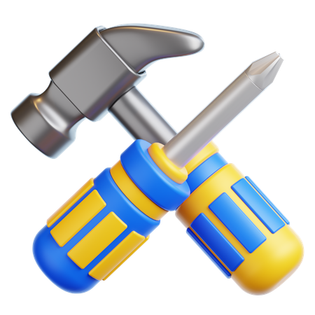 Hammer and Screw  3D Icon