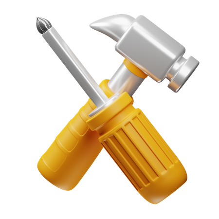 Hammer And Screw  3D Icon