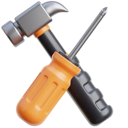 Hammer And Screw  3D Icon