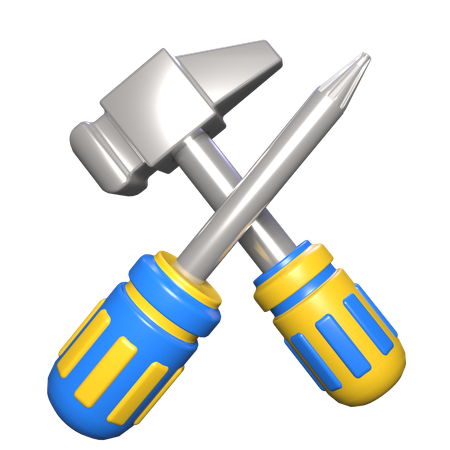 Hammer And Screw  3D Icon