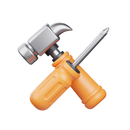 Hammer And Screw  3D Icon