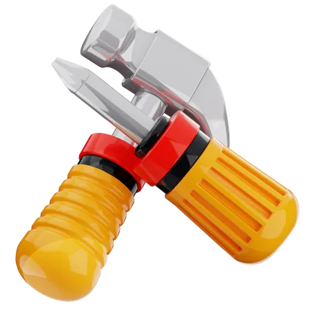 Hammer and Screw  3D Icon