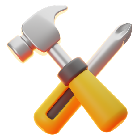 Hammer And Screw  3D Icon