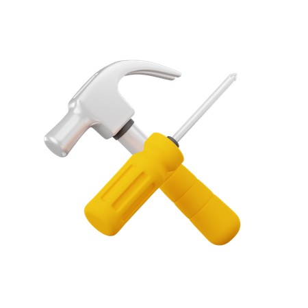 Hammer and Screw  3D Icon