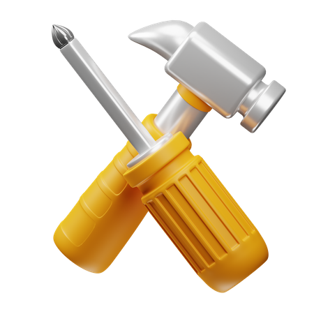 Hammer And Screw  3D Icon