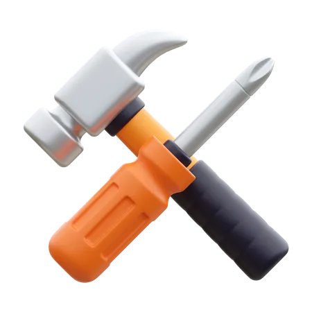 Hammer And Screw  3D Icon