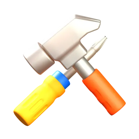 Hammer And Screw  3D Icon