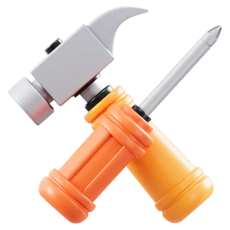 Hammer And Screwdriver  3D Icon