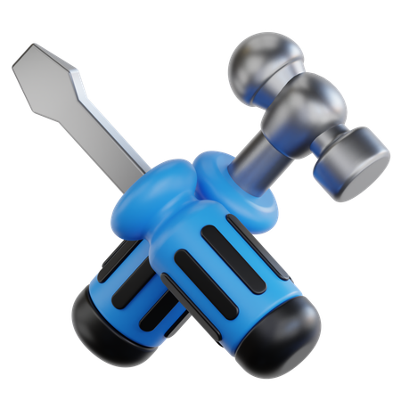 Hammer and Screwdriver  3D Icon