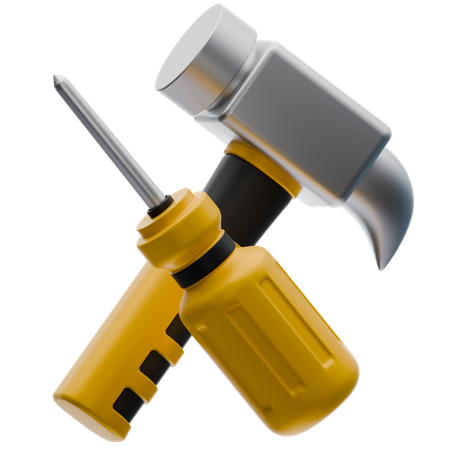 Hammer and Screwdriver  3D Icon