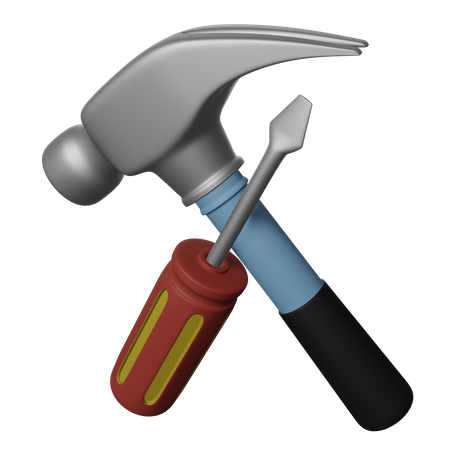 Hammer And Screwdriver  3D Icon