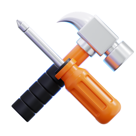 Hammer and Screwdriver  3D Icon