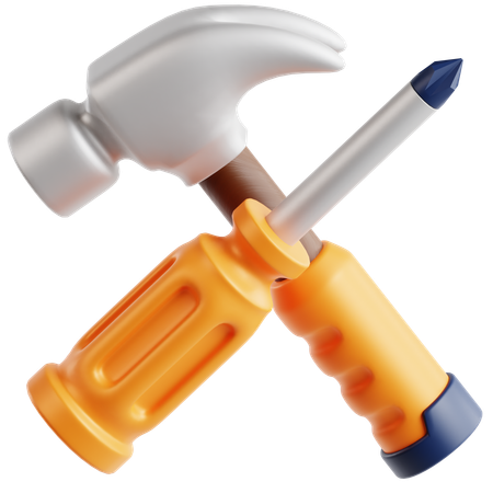 Hammer and Screwdriver  3D Icon