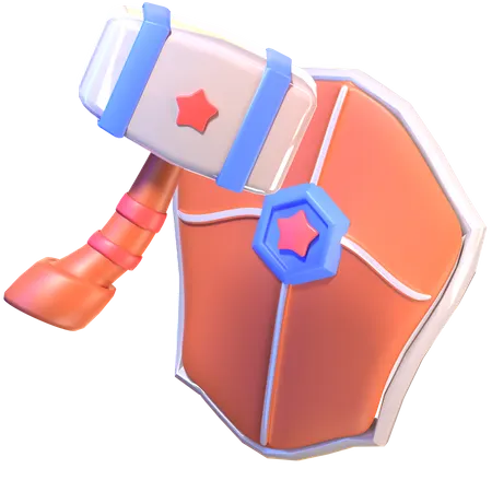 Hammer And Shield  3D Icon